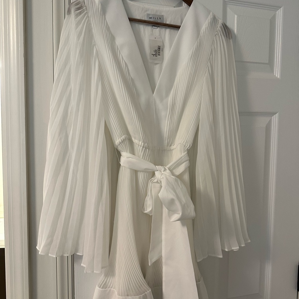 *BRAND NEW W TAGS* Milly liv Pleated Dress - White